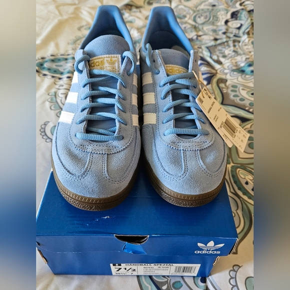Adidas Handball Spezial Shoes size 7.5 mens US Light Blue NWT - Picture 9 of 11